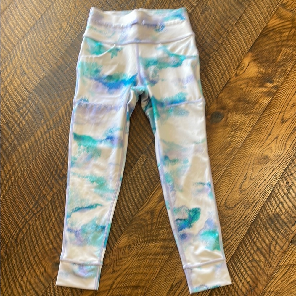 EUC — All in Motion leggings — purple / blue — size L (girls)